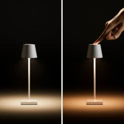 LED-Akkutischlampe Nuindie pocket, schwarz, IP54, dimmbar