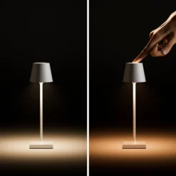 LED-Akkutischlampe Nuindie pocket, weiß, IP54, dimmbar