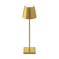 LED-Akkutischlampe Nuindie, USB-C, gold, IP54, dimmbar