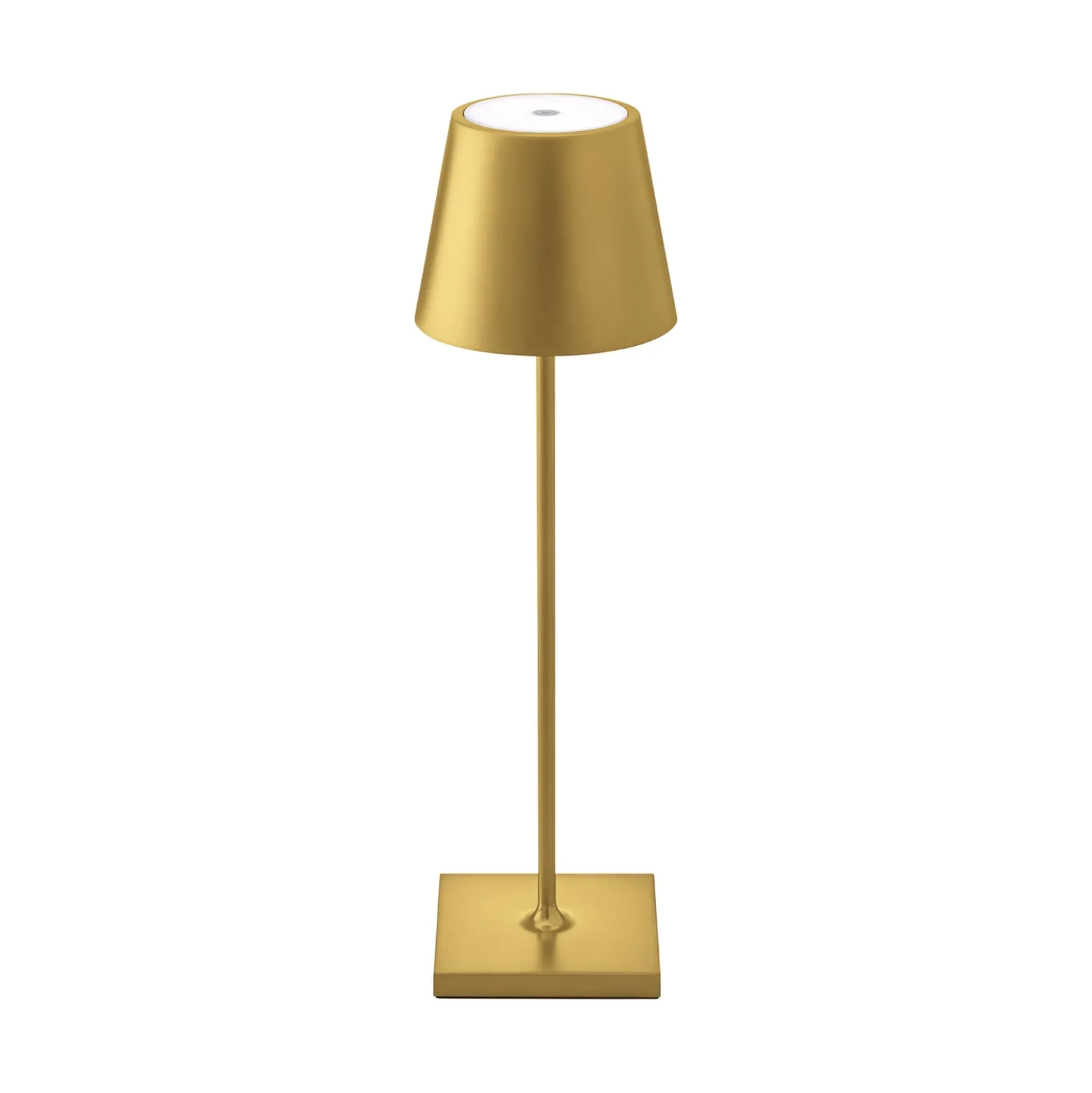 LED-Akkutischlampe Nuindie, USB-C, gold, IP54, dimmbar