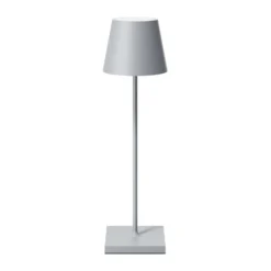 LED-Akkutischlampe Nuindie, USB-C, grau, IP54, dimmbar