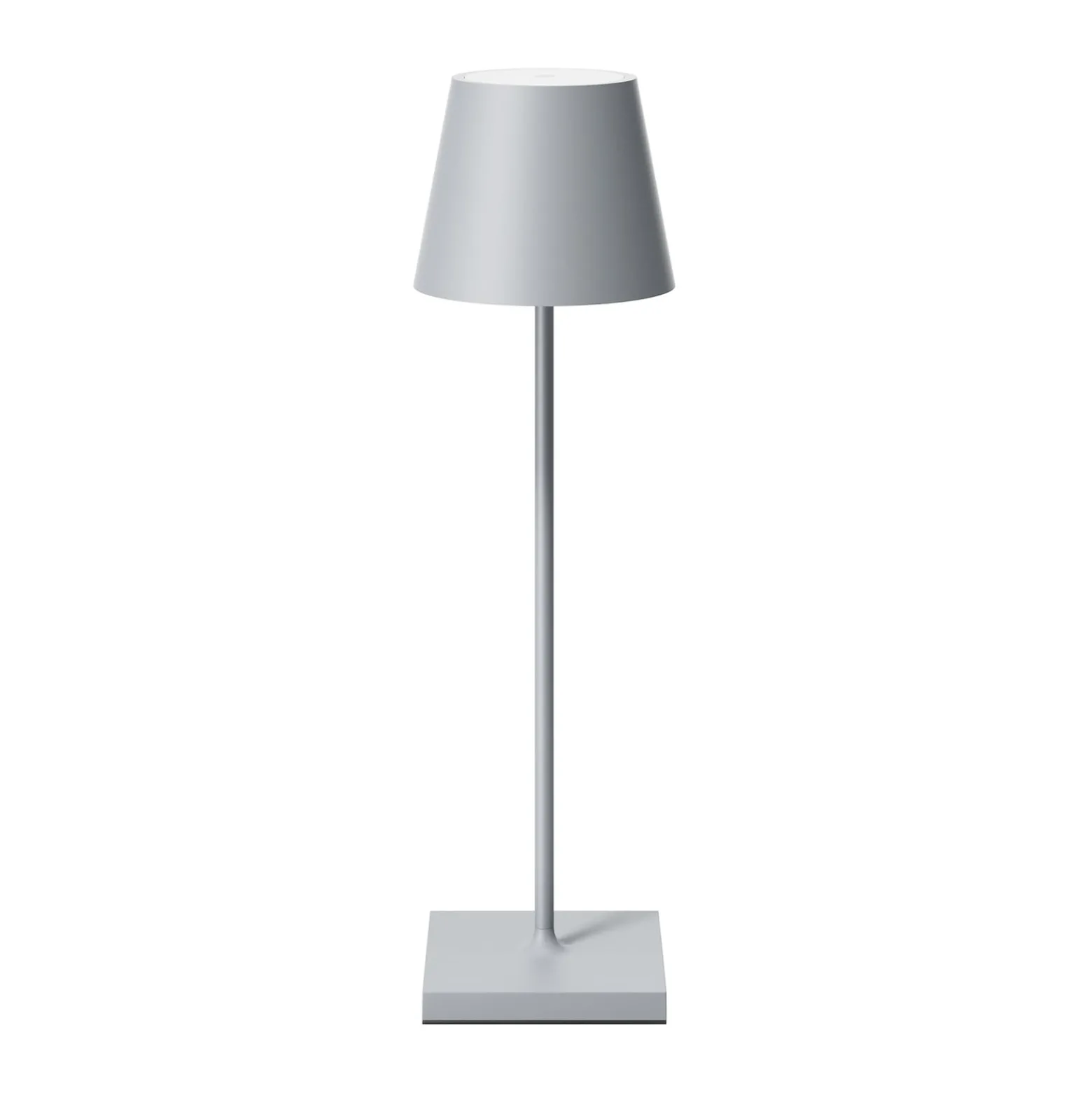 LED-Akkutischlampe Nuindie, USB-C, grau, IP54, dimmbar