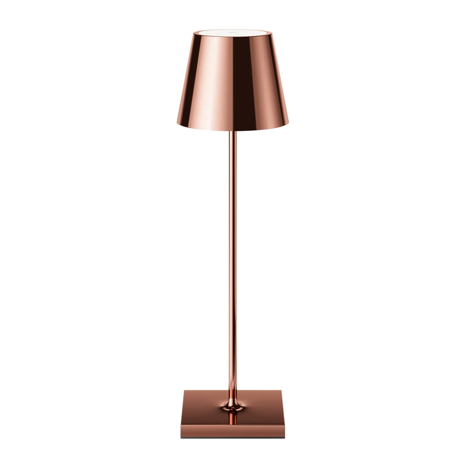 LED-Akkutischlampe Nuindie, USB-C, kupfer, IP54, dimmbar