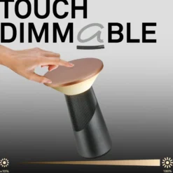 LED-Akku-Tischlampe Pilia, bronze/anthrazit, Höhe 24 cm IP44