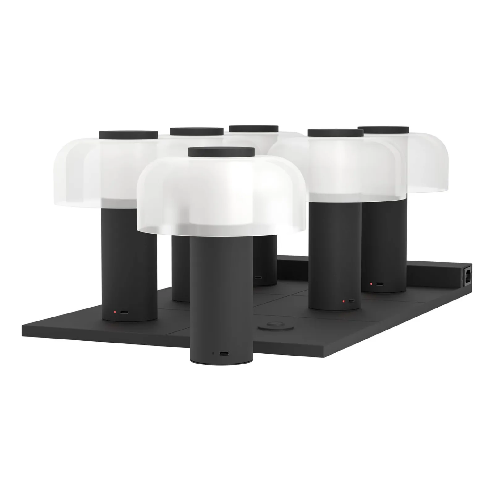 LED-Akku-Tischlampe Ponente, Ø 16 cm, schwarz/weiß, CCT