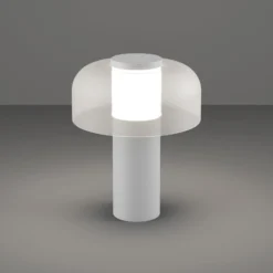 LED-Akku-Tischlampe Ponente, Ø 16 cm, weiß, CCT, dimmbar