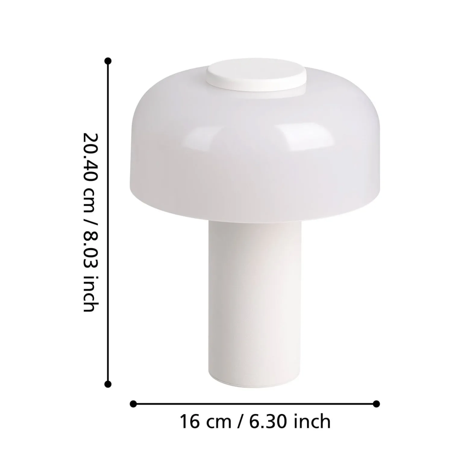 LED-Akku-Tischlampe Ponente, Ø 16 cm, weiß, CCT, dimmbar