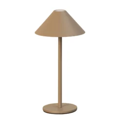 LED-Akku-Tischlampe Prato, greige, Höhe 25 cm Metall IP54
