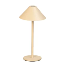LED-Akku-Tischlampe Prato, sandfarben Höhe 25 cm Metall IP54