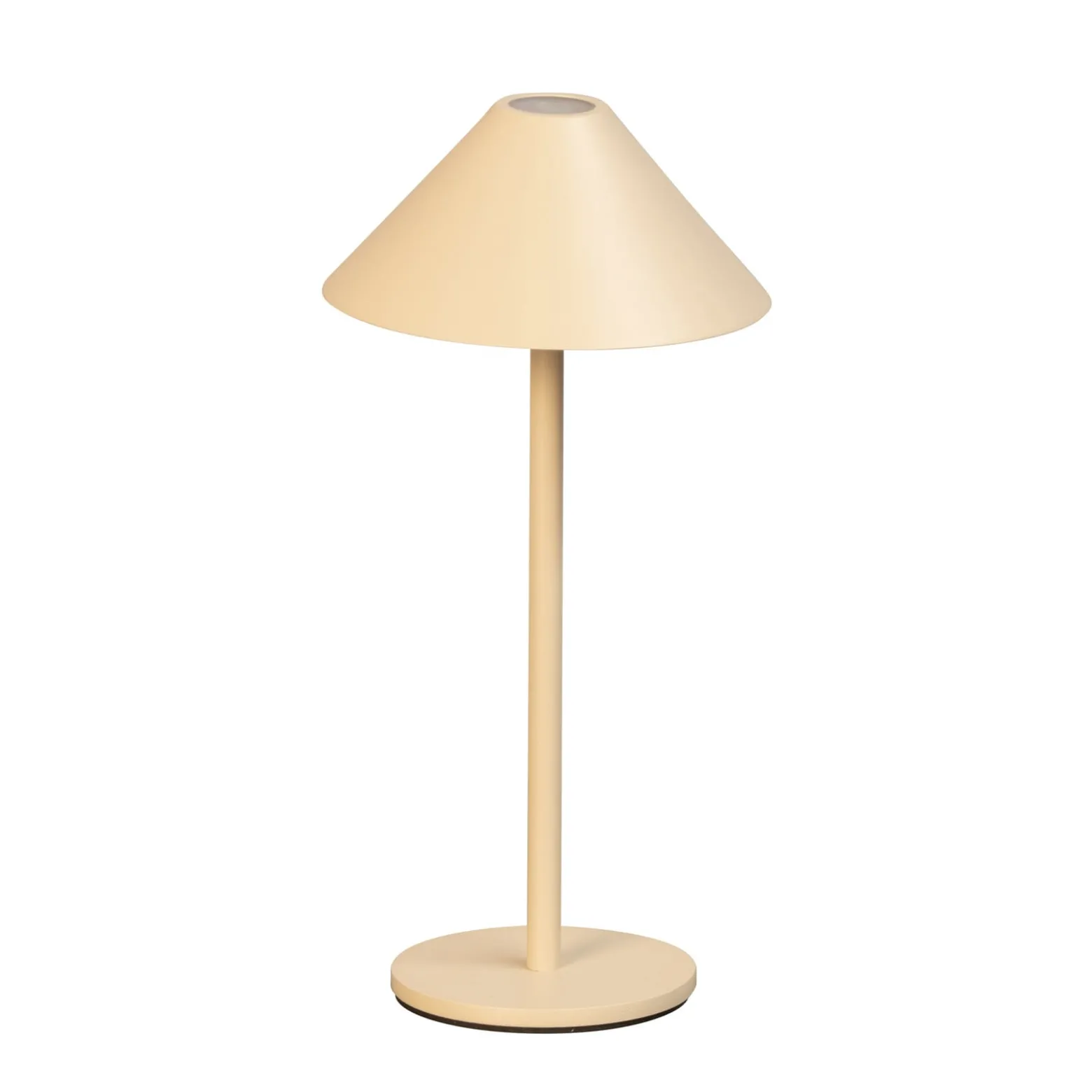 LED-Akku-Tischlampe Prato, sandfarben Höhe 25 cm Metall IP54