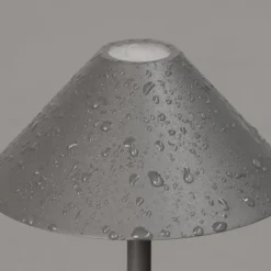LED-Akku-Tischlampe Prato, sandgrau, Höhe 25 cm Metall, IP54