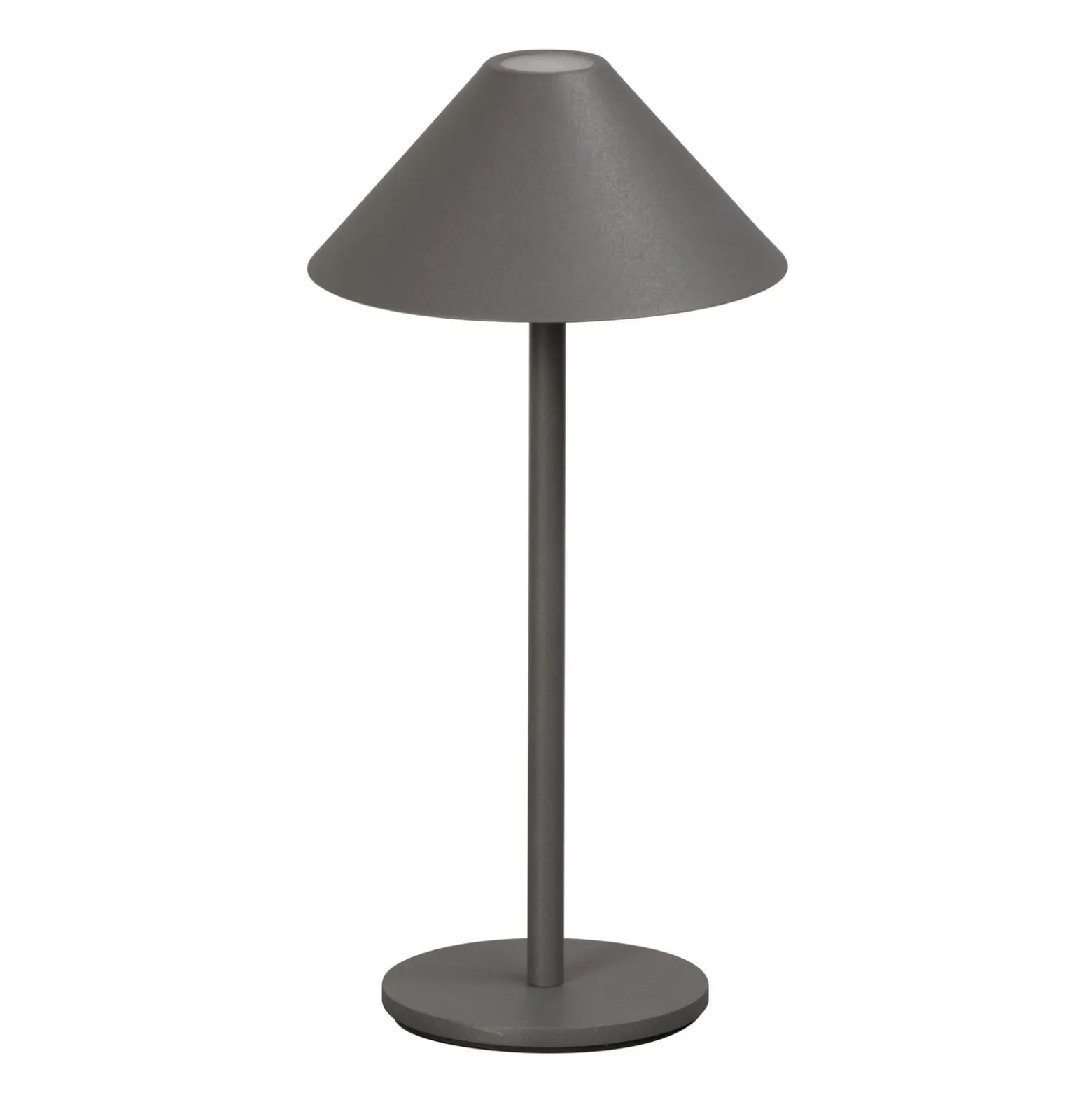 LED-Akku-Tischlampe Prato, sandgrau, Höhe 25 cm Metall, IP54