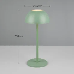 LED-Akku-Tischlampe Ricardo, grün, Höhe 30 cm, Kunststoff