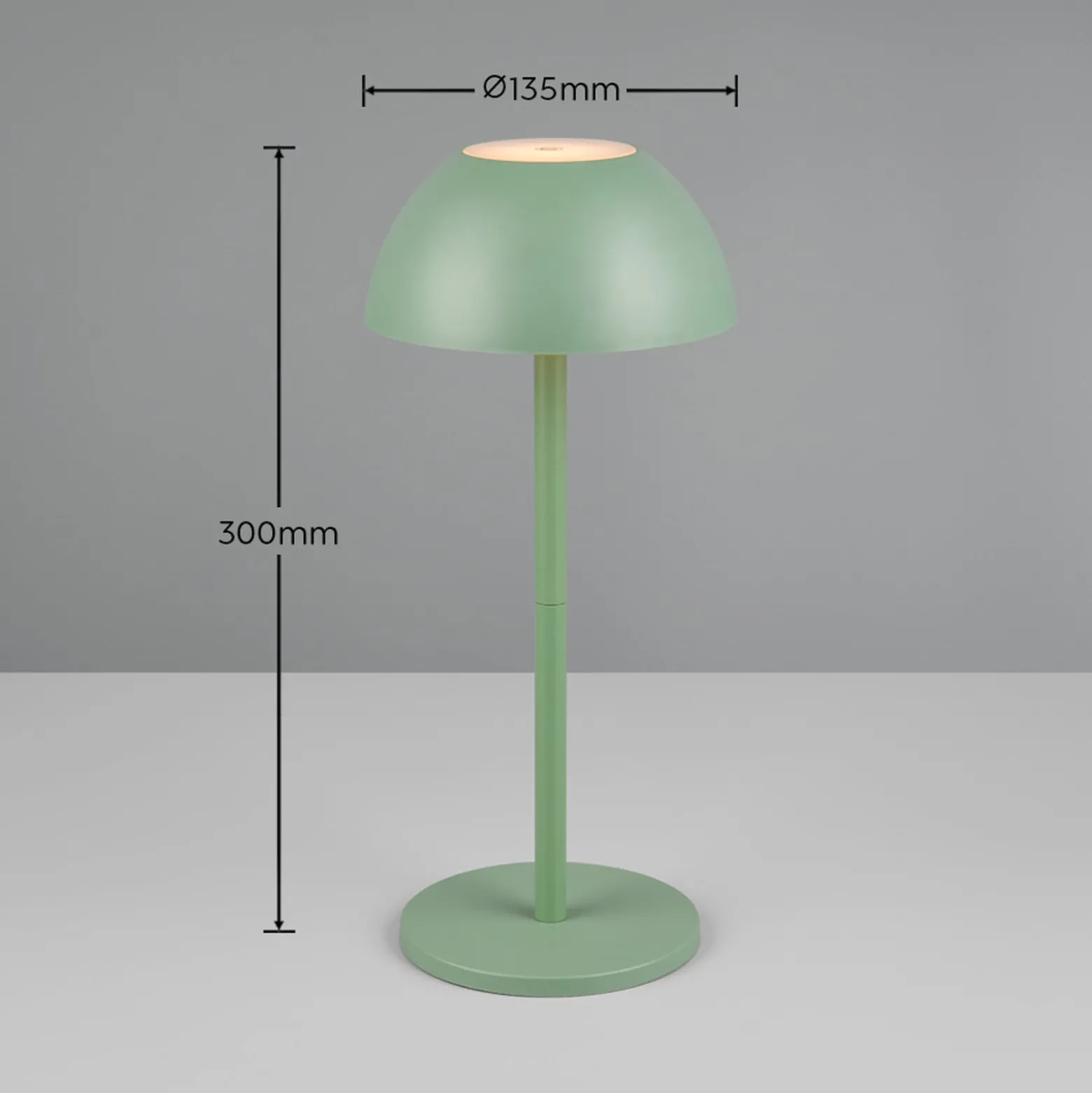 LED-Akku-Tischlampe Ricardo, grün, Höhe 30 cm, Kunststoff