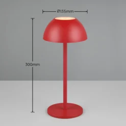 LED-Akku-Tischlampe Ricardo, rot, Höhe 30 cm, Kunststoff