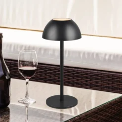 LED-Akku-Tischlampe Ricardo, schwarz, Höhe 30 cm, Kunststoff