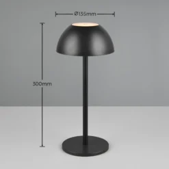 LED-Akku-Tischlampe Ricardo, schwarz, Höhe 30 cm, Kunststoff