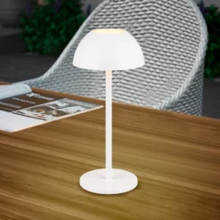 LED-Akku-Tischlampe Ricardo, weiß, Höhe 30 cm, Kunststoff
