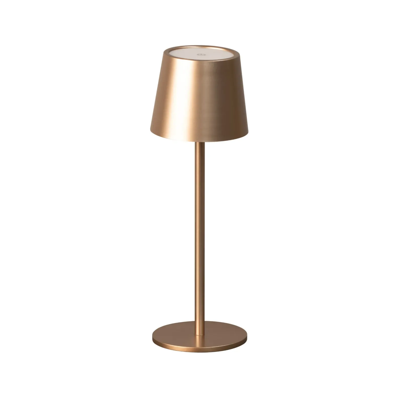 LED-Akku-Tischlampe Roxi, coffeefarben, Metall, IP54, Dimmer