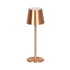 LED-Akku-Tischlampe Roxi, kupferfarben, Metall, IP54, Dimmer
