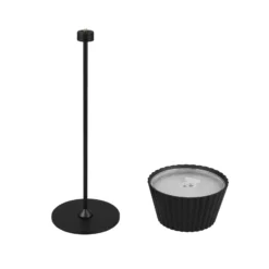 LED-Akku-Tischlampe Suarez, schwarz, Höhe 39 cm, Metall