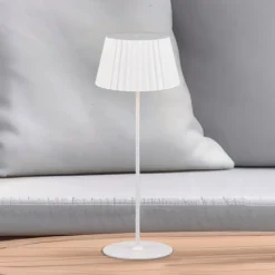 LED-Akku-Tischlampe Suarez, weiß, Höhe 39 cm, Metall