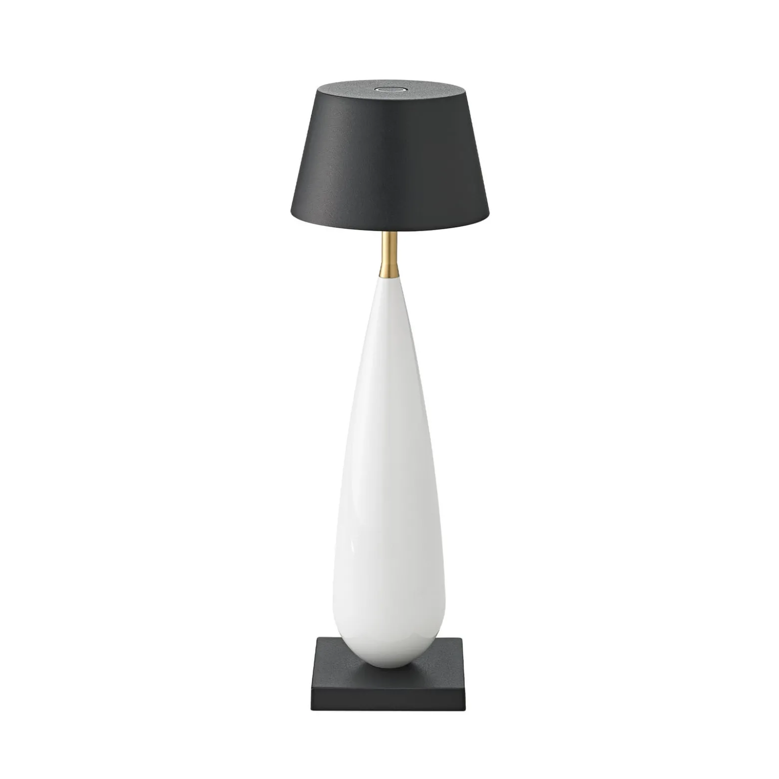 LED-Akkutischlampe Thala, weiß/schwarz, IP65, 24cm, CCT dim.