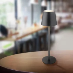 LED-Akku-Tischlampe Vannie, schwarz, Höhe 36 cm, IP44