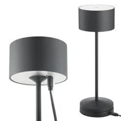 LED-Akku-Tischlampe Veluna, schwarz, Höhe 25 cm IP44 dim CCT