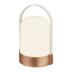LED-Akku-Tischleuchte ASA BIG, bronze/weiß, Höhe 24 cm, IP44