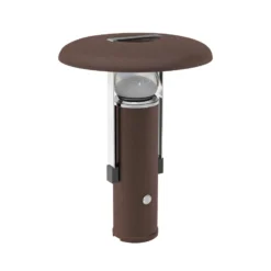 LED-Akku-Tischleuchte Camping, dunkelbraun, Alu, PMMA, CCT