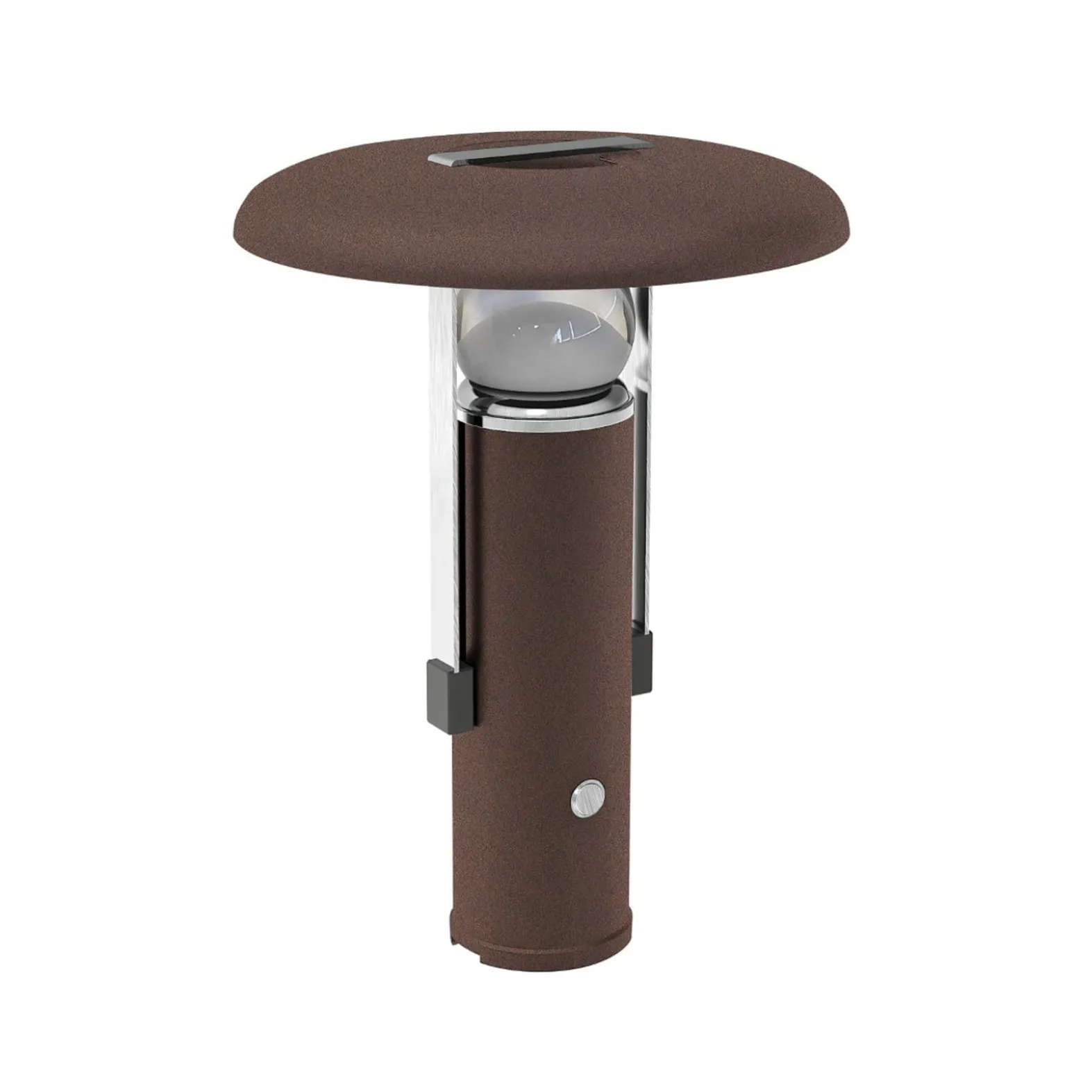 LED-Akku-Tischleuchte Camping, dunkelbraun, Alu, PMMA, CCT