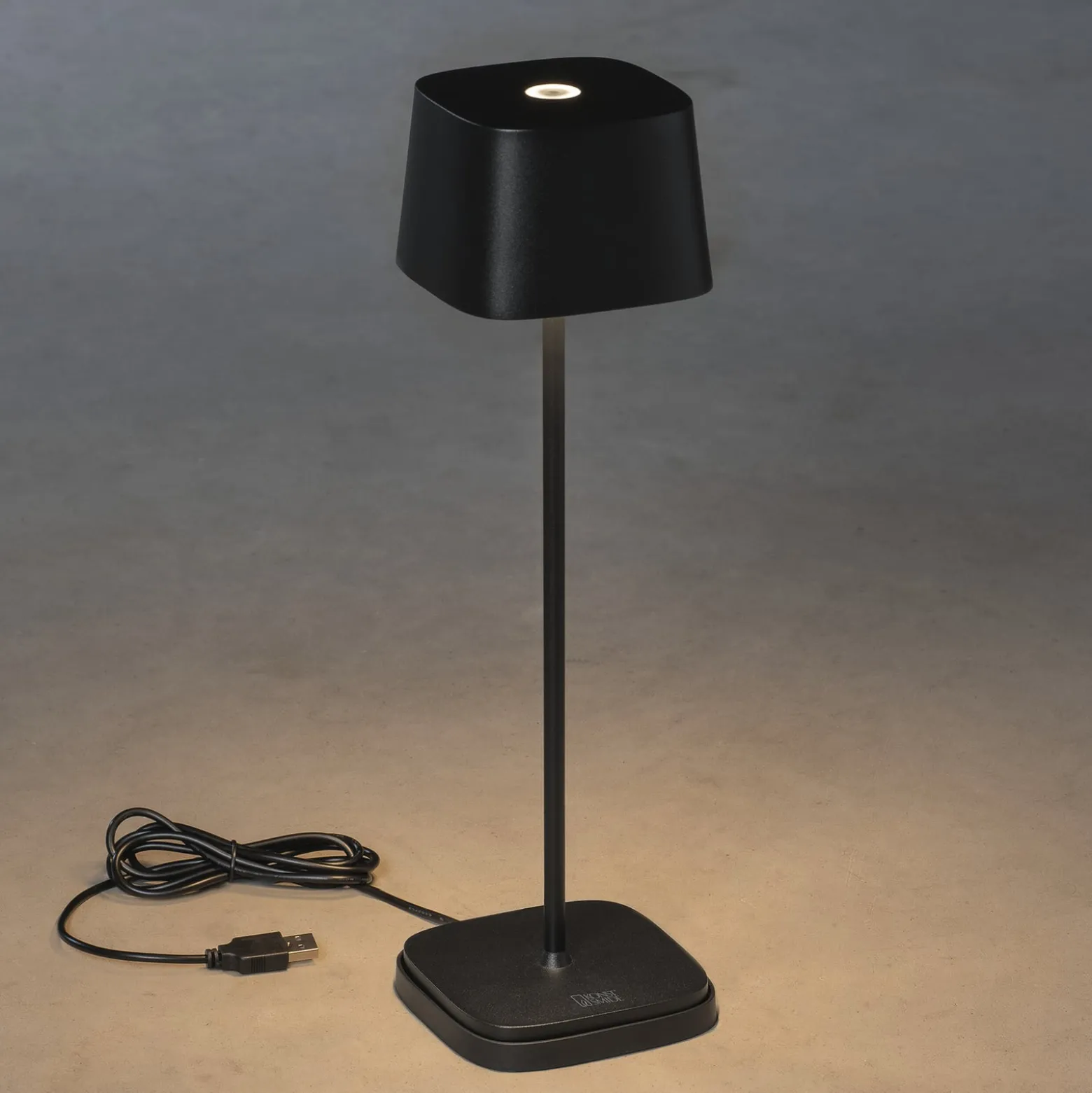 LED-Akku-Tischleuchte Capri, Höhe 36 cm, schwarz, IP54