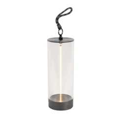 LED-Akku-Tischleuchte Edison, Höhe 24 cm, grau/klar, IP54