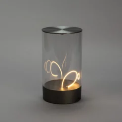 LED-Akku-Tischleuchte Edison, Höhe 23 cm, grau/klar, IP54