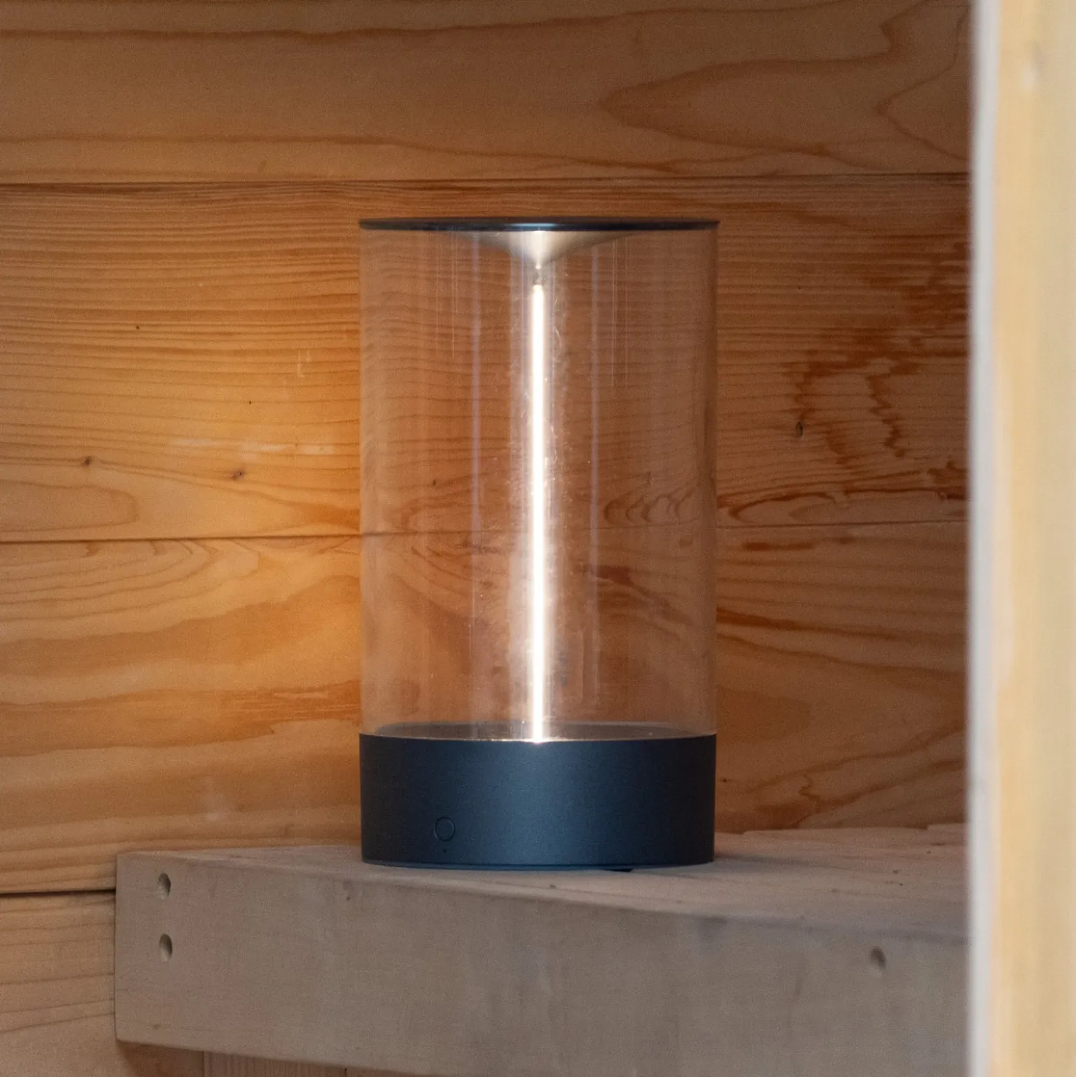LED-Akku-Tischleuchte Edison, Höhe 23 cm, grau/klar, IP54