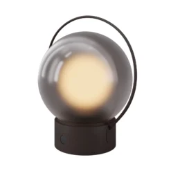 LED-Akku-Tischleuchte Elyra, braun, Höhe 20 cm, IP54, Dimmer