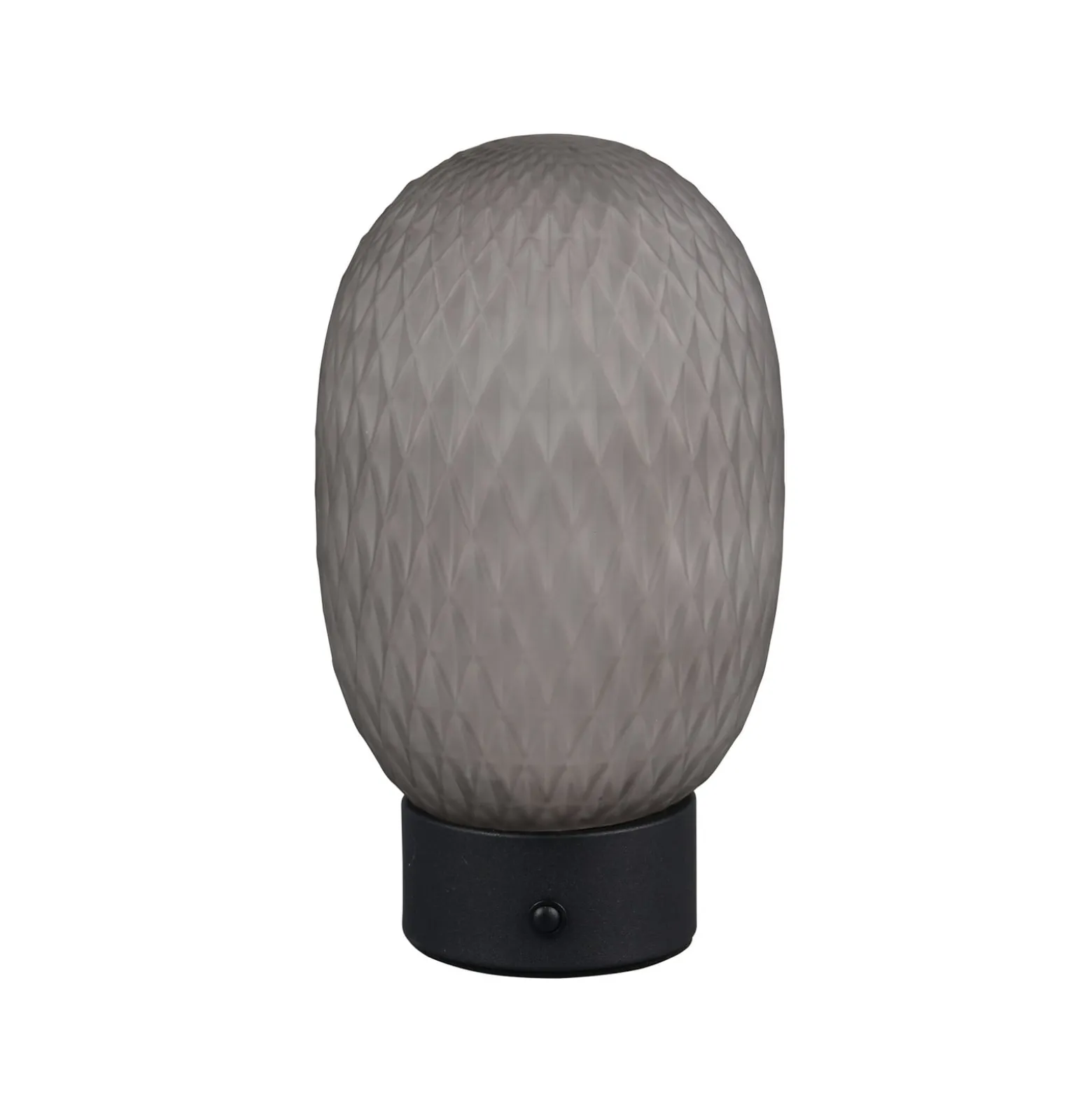 LED-Akku-Tischleuchte Facette, rauchgrau, USB, Glas