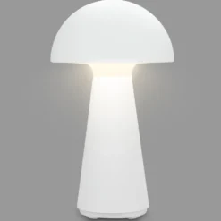 LED-Akku-Tischleuchte Fungo, aufladbar, weiß