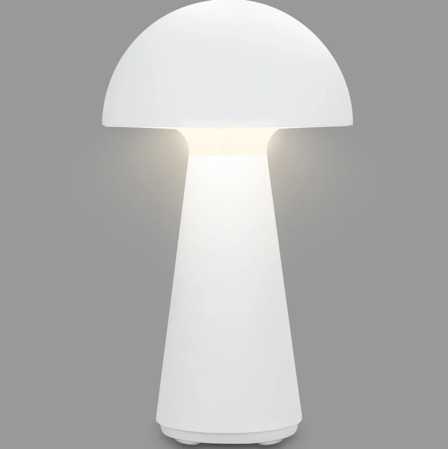 LED-Akku-Tischleuchte Fungo, aufladbar, weiß