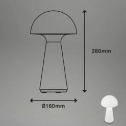 LED-Akku-Tischleuchte Fungo, aufladbar, weiß
