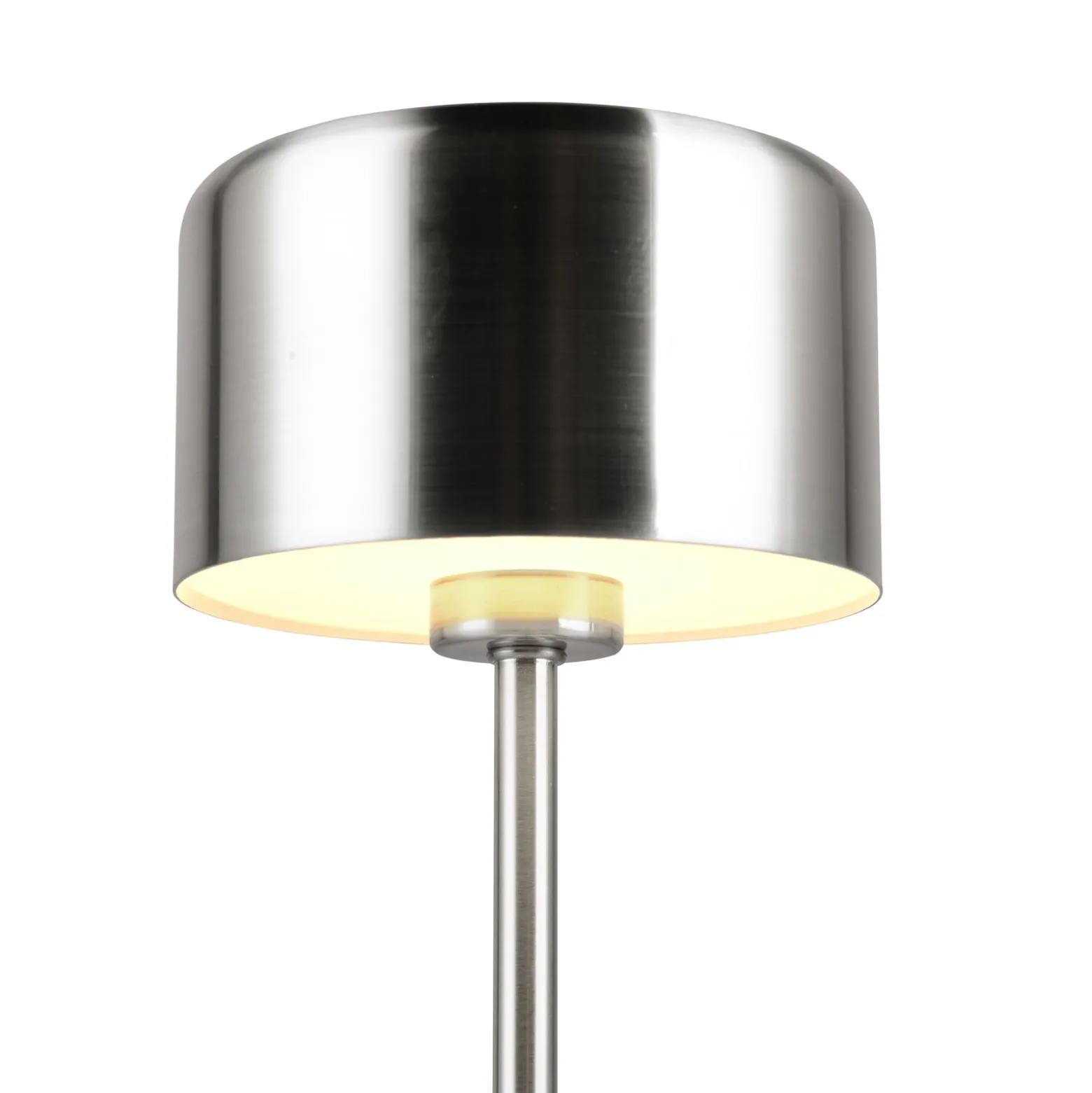 LED-Akku-Tischleuchte Jeff, nickelfarben, Höhe 30 cm, Metall