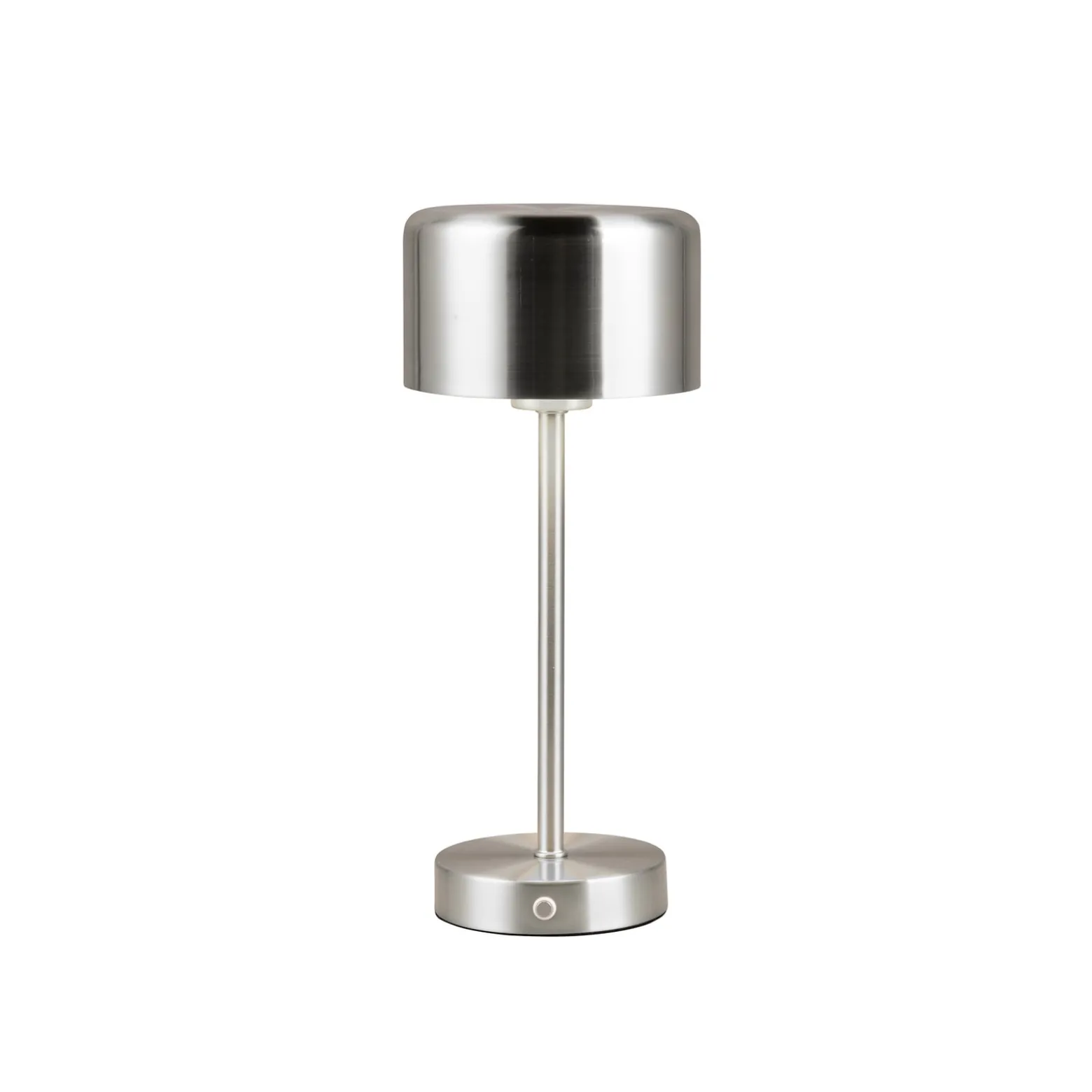 LED-Akku-Tischleuchte Jeff, nickelfarben, Höhe 30 cm, Metall