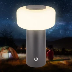 LED-Akku-Tischleuchte Juna, anthrazit, IP44, dimmbar, 20 cm