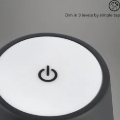 LED-Akku-Tischleuchte Kiki, schwarz/gold, IP44, 3.000K