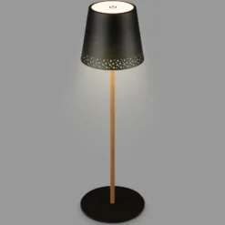 LED-Akku-Tischleuchte Kiki, schwarz/gold, IP44, 3.000K