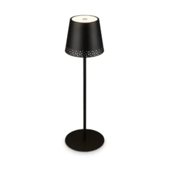 LED-Akku-Tischleuchte Kiki, schwarz, IP44, 3.000K