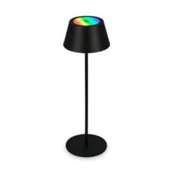 LED-Akku-Tischleuchte Kiki, schwarz, IP44, 3.000 K, RGBW