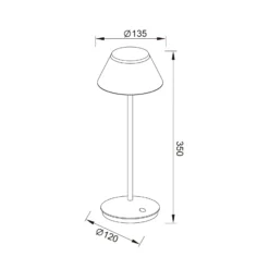 LED-Akkutischleuchte K5, schwarz, Aluminium, IP54, dimmbar