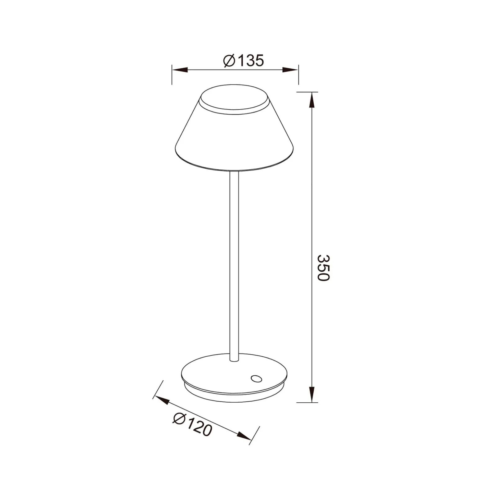 LED-Akkutischleuchte K5, schwarz, Aluminium, IP54, dimmbar